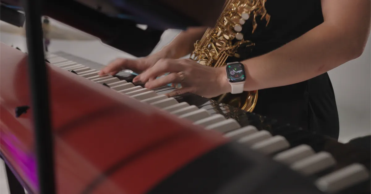 Saxophone and keyboard detail