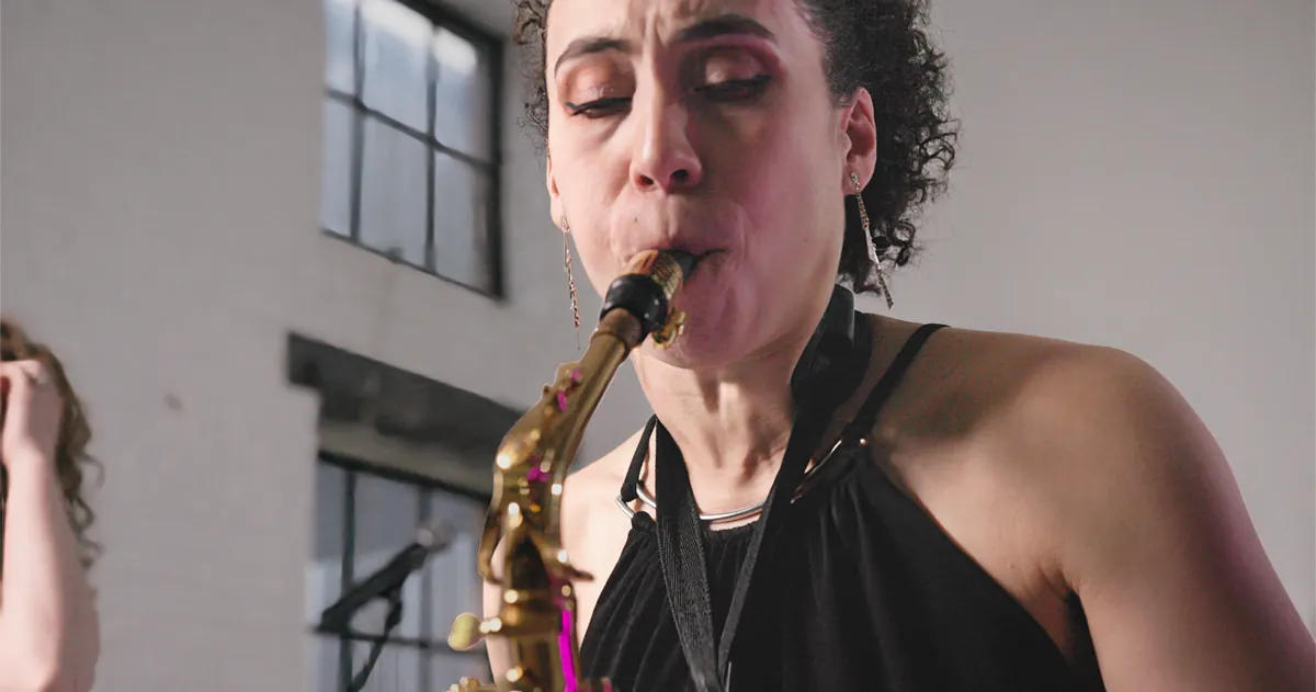 Tiny Pockets sax close-up